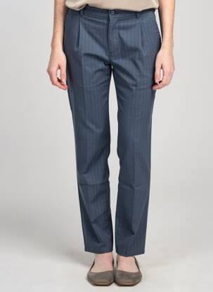 Pantalon chino tissage popeline taille normale bleu AMERICAN BASIC femme