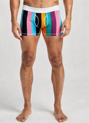 Boxer imprimé rayures bleu HAPPY SOCKS homme