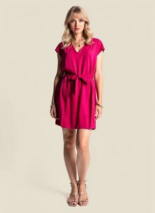 Robe courte manches courtes manches courtes rose GRACE & MILA femme