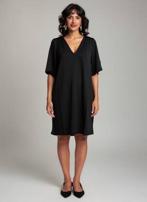 Robe courte manches courtes manches courtes noir LOLA ESPELETA femme