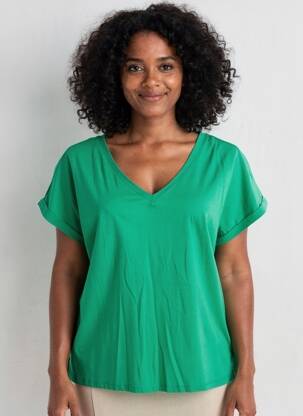 T-shirt coupe droite manches courtes vert LOLA ESPELETA femme