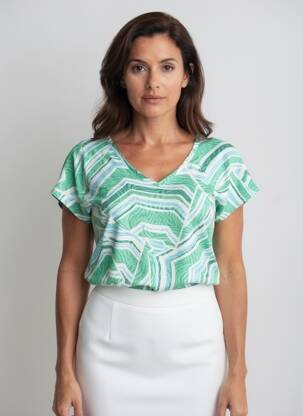 T-shirt imprimé fantaisie manches courtes vert LOLA ESPELETA femme