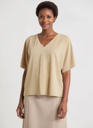 Top stretch manches courtes or PAKO LITTO femme