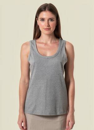 Débardeur stretch sans manche gris C.O.J femme