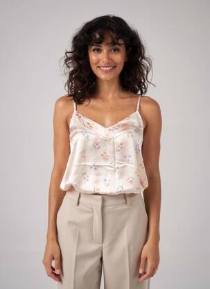 Top manches bretelles ajustables fines bretelles rose PAKO LITTO femme