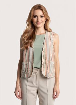 Gilet sans manche poches beige LOLA ESPELETA femme