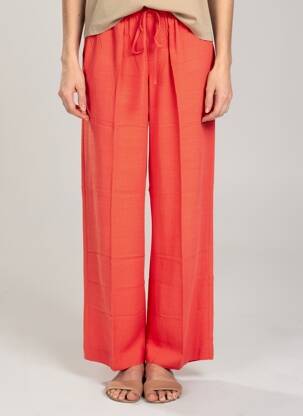 Pantalon large tissage crêpe taille normale rouge GRACE & MILA femme