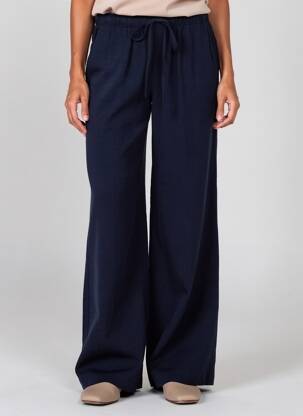 Pantalon large tissage crêpe taille normale bleu GRACE & MILA femme