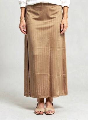 Jupe longue coupe fluide marron LOLA ESPELETA femme
