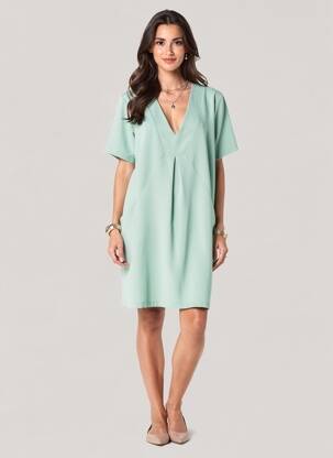 Robe courte manches courtes manches courtes vert PAKO LITTO femme