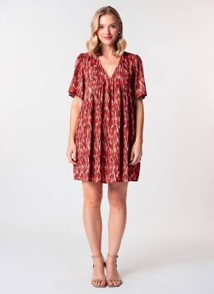 Robe courte manches courtes manches courtes orange GRACE & MILA femme