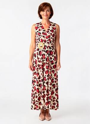 Robe longue sans manche sans manche beige QUATRE VINGT JOURS femme