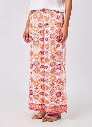 Pantalon droit tissage popeline taille normale orange MOLLY BRACKEN femme