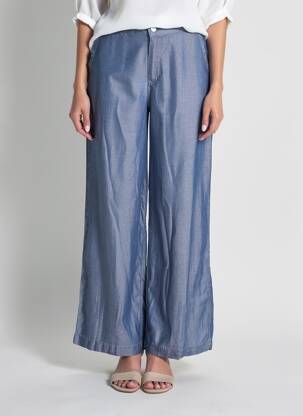 Pantalon large fermeture zippée sous rabat boutonné taille normale bleu MOLLY BRACKEN femme