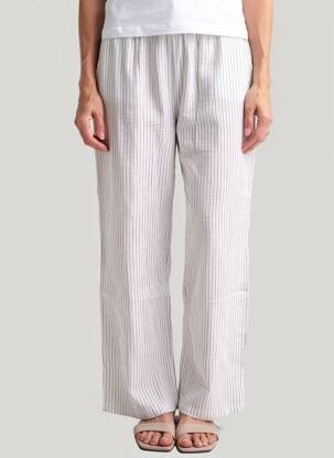 Pantalon droit stretch taille normale bleu MOLLY BRACKEN femme