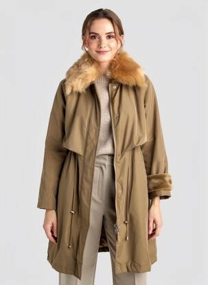 Parka finition intérieure doublure polaire sans capuche vert MOLLY BRACKEN femme