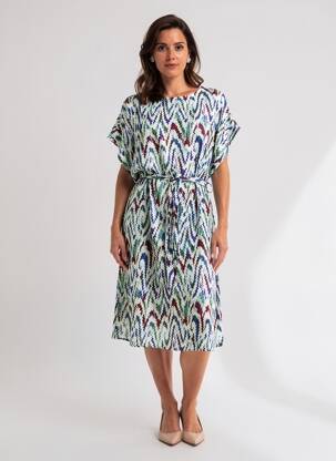 Robe mi-longue coupe fluide manches courtes vert MOLLY BRACKEN femme