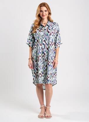 Robe mi-longue coupe fluide manches longues vert MOLLY BRACKEN femme