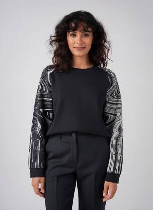 Pull stretch manches longues noir DESIGUAL femme