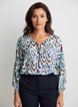Blouse tissage popeline manches longues vert MOLLY BRACKEN femme