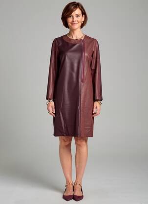 Robe courte manches longues manches longues marron LISA CHESNAY femme