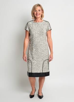 Robe mi-longue manches courtes manches courtes argent MERI & ESCA femme