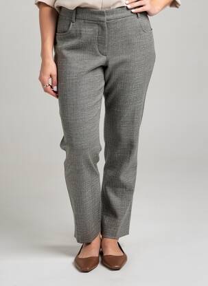 Pantalon chino tissage popeline taille normale noir GUY DUBOUIS femme