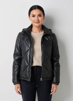 Doudoune poches a capuche noir OAKWOOD femme