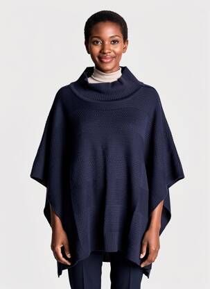 Poncho coupe ample bleu MOLLY BRACKEN femme