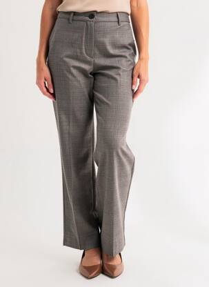 Pantalon droit tissage crêpe taille normale gris LCDN femme