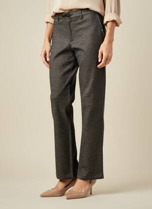 Pantalon chino fermeture zippée sous rabat avec crochet taille normale gris LCDN femme