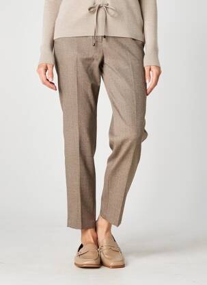 Pantalon chino fermeture zippée sous rabat avec crochet taille normale marron GERARD DAREL femme