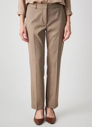 Pantalon chino fermeture zippée sous rabat avec crochet taille normale marron GERARD DAREL femme