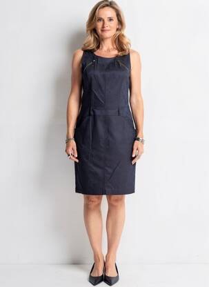 Robe mi-longue sans manche sans manche bleu QUATTRO femme