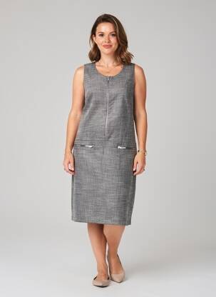 Robe mi-longue sans manche sans manche gris GUY DUBOUIS femme