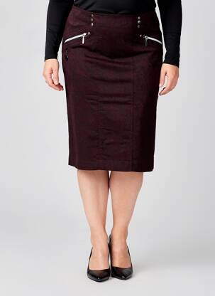 Jupe mi-longue stretch violet QUATTRO femme