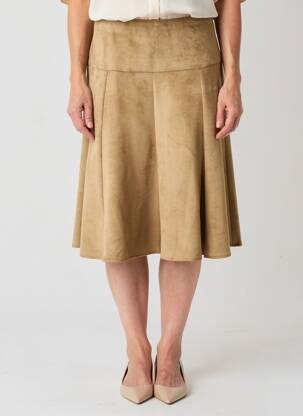 Jupe mi-longue coupe évasée marron MERI & ESCA femme