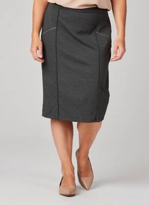 Jupe mi-longue taille haute gris GUY DUBOUIS femme