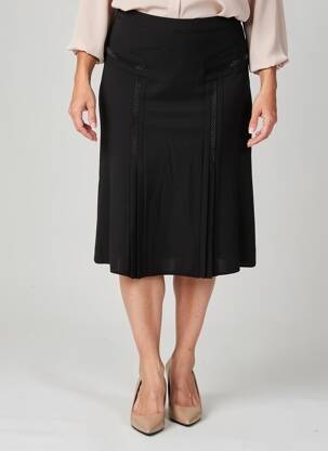 Jupe mi-longue taille normale noir GUY DUBOUIS femme