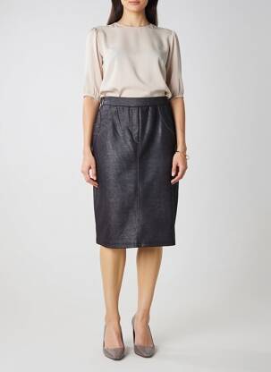 Jupe mi-longue taille normale noir GUY DUBOUIS femme