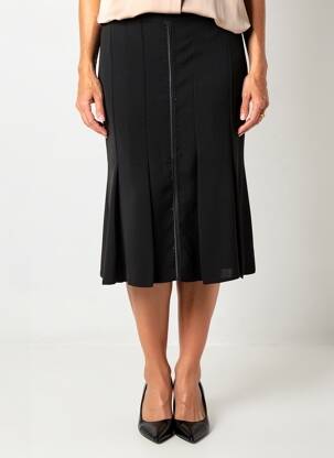 Jupe mi-longue coupe évasée noir GUY DUBOUIS femme