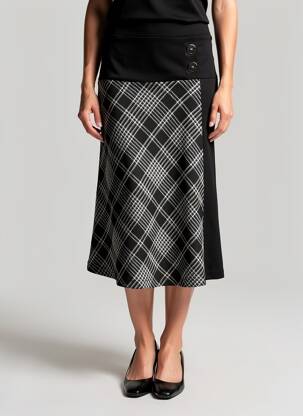Jupe mi-longue stretch noir GUY DUBOUIS femme