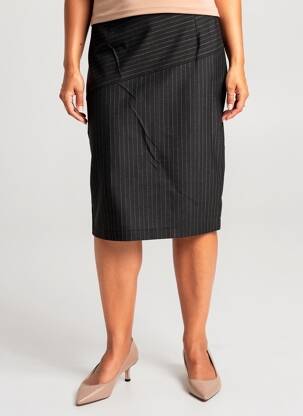 Jupe mi-longue taille normale noir GUY DUBOUIS femme