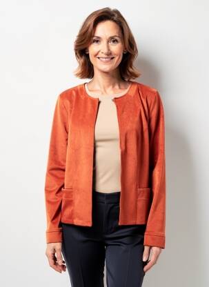 Veste casual tissage suedine marron FRANCE RIVOIRE femme