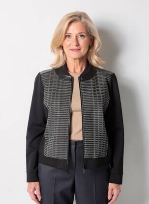 Veste casual col rond noir GUY DUBOUIS femme