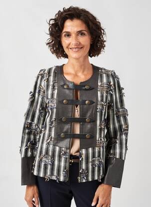 Veste casual col rond noir MERI & ESCA femme