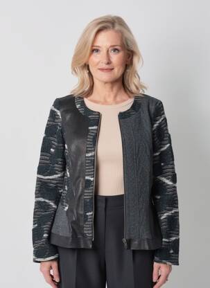 Veste casual col rond gris MERI & ESCA femme