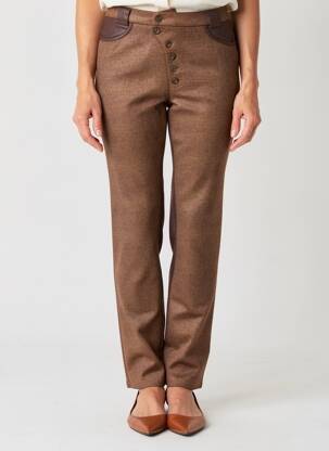Pantalon slim stretch taille normale marron MERI & ESCA femme