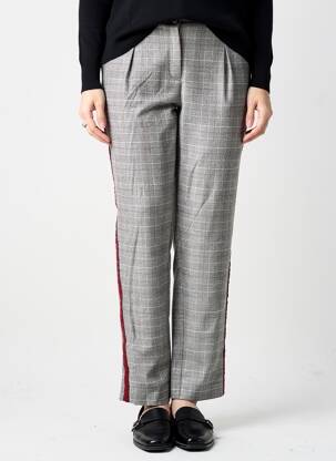 Pantalon chino broderie galons latéraux taille normale gris MERI & ESCA femme