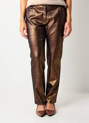 Pantalon slim taille élastique taille normale marron MERI & ESCA femme